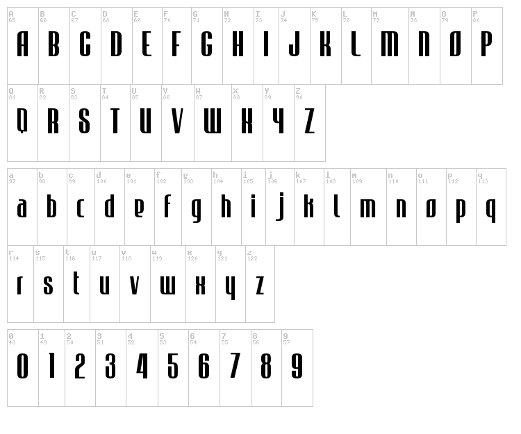 JECR font map